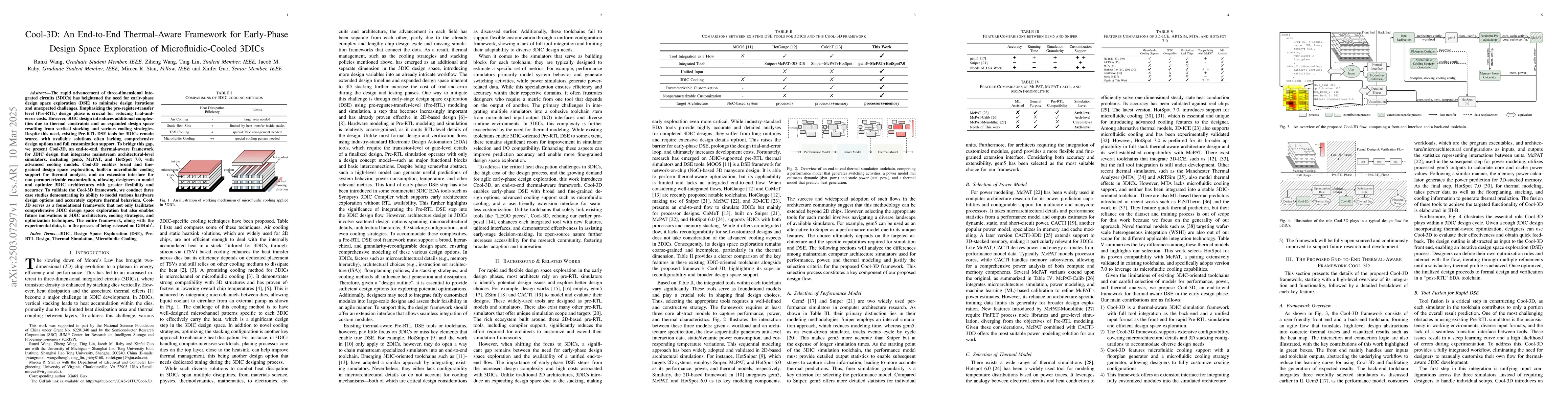 Thumbnail for Cool-3D: An End-to-End Thermal-Aware Framework for Early-Phase Design
  Space Exploration of Microfluidic-Cooled 3DICs
