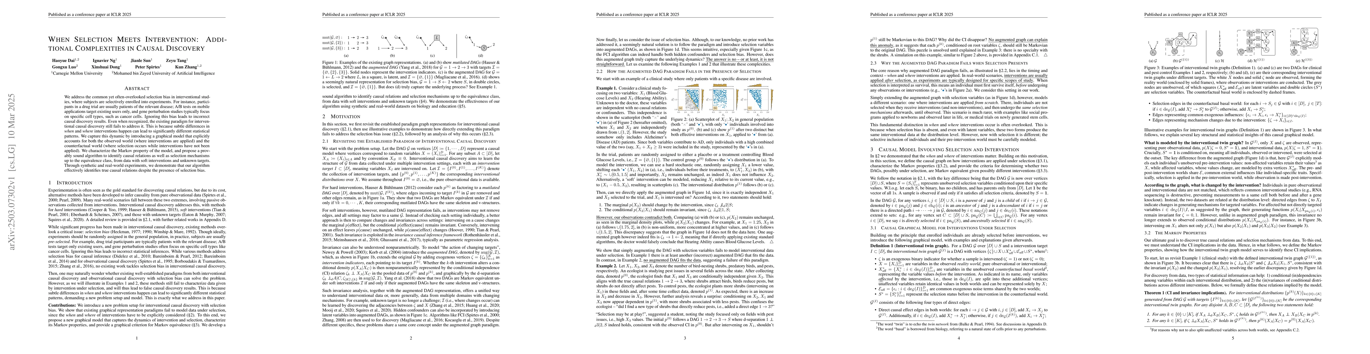 Thumbnail for When Selection Meets Intervention: Additional Complexities in Causal
  Discovery