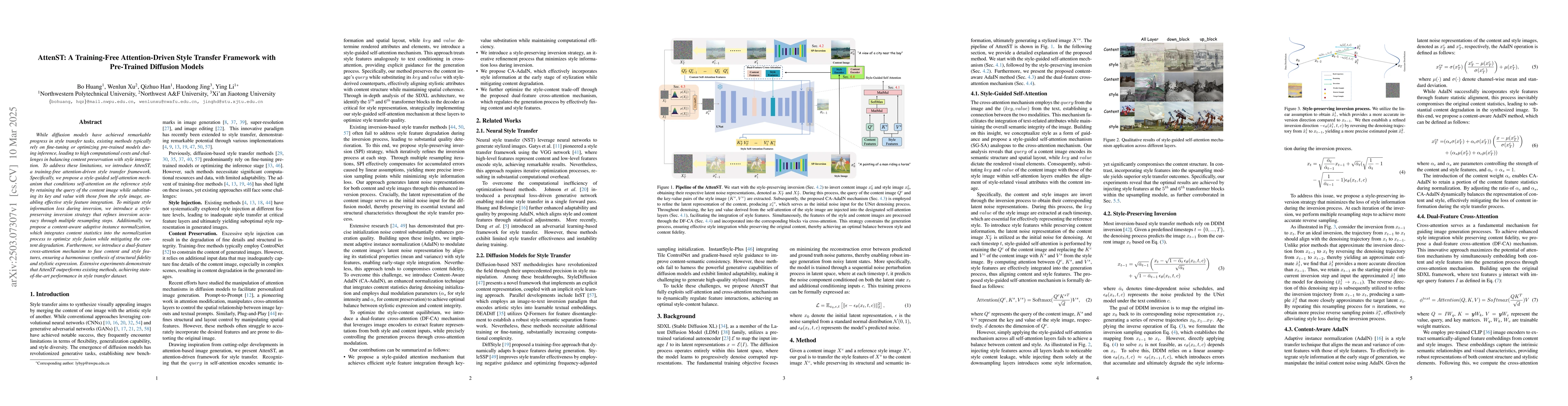 Thumbnail for AttenST: A Training-Free Attention-Driven Style Transfer Framework with
  Pre-Trained Diffusion Models