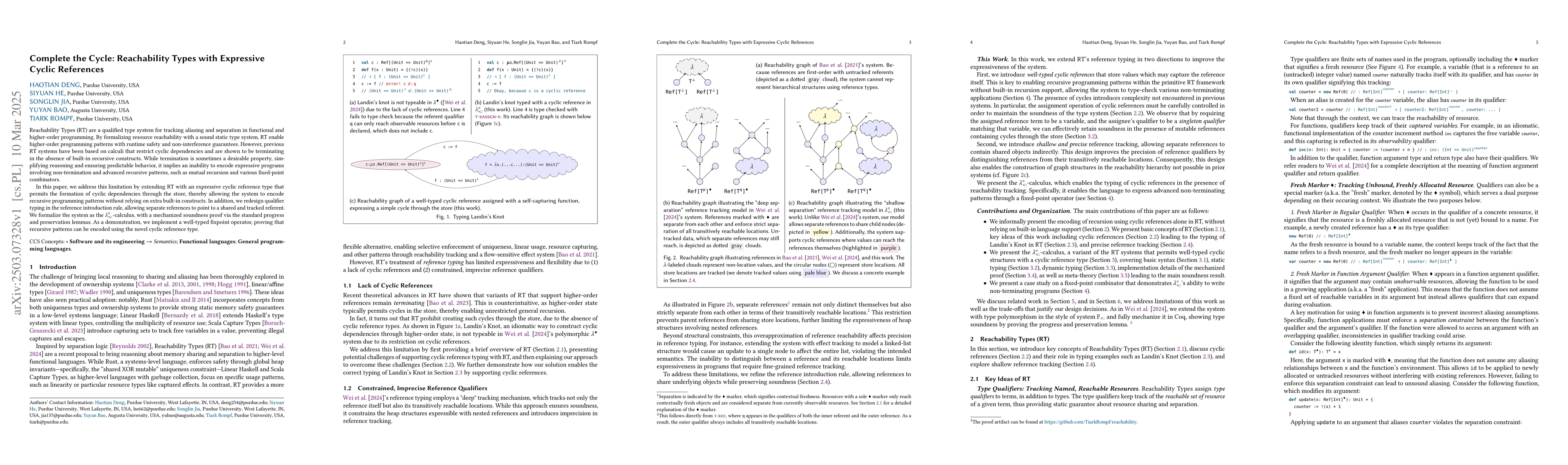 Thumbnail for Complete the Cycle: Reachability Types with Expressive Cyclic References