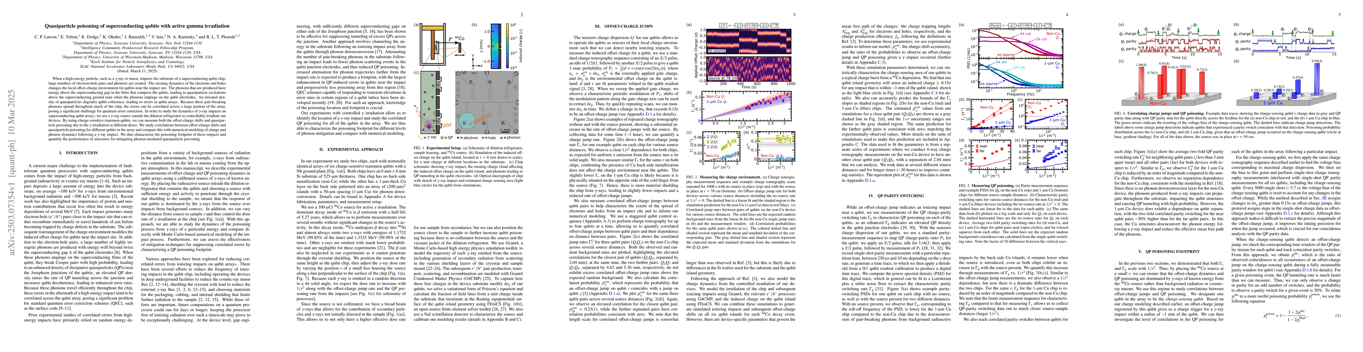 Thumbnail for Quasiparticle poisoning of superconducting qubits with active gamma
  irradiation