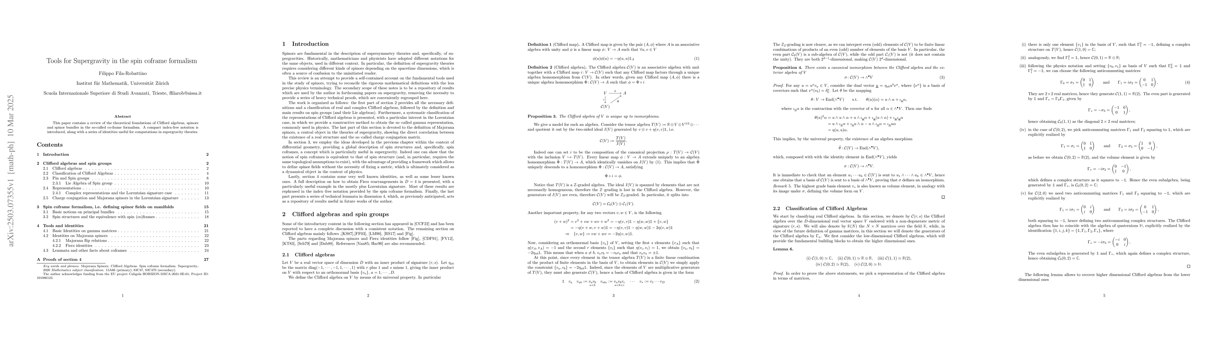 Thumbnail for Tools for Supergravity in the spin coframe formalism