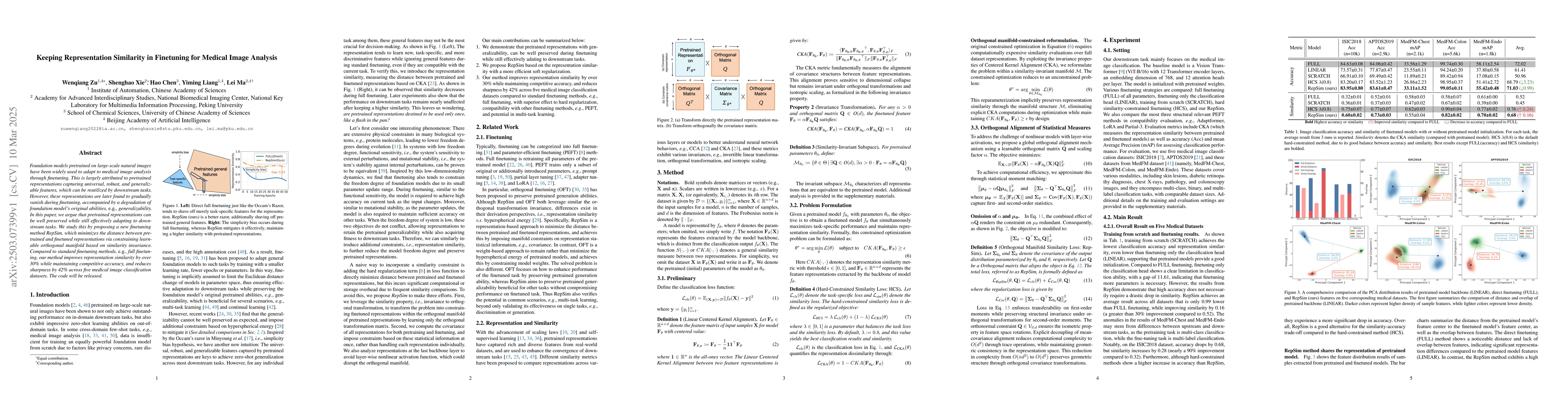 Thumbnail for Keeping Representation Similarity in Finetuning for Medical Image
  Analysis