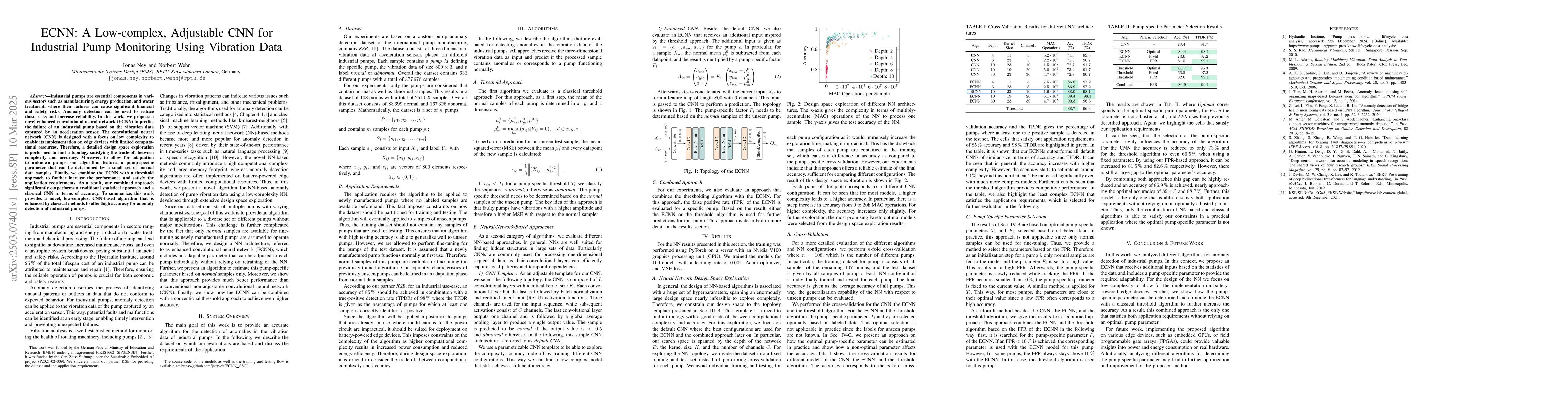Thumbnail for ECNN: A Low-complex, Adjustable CNN for Industrial Pump Monitoring Using
  Vibration Data