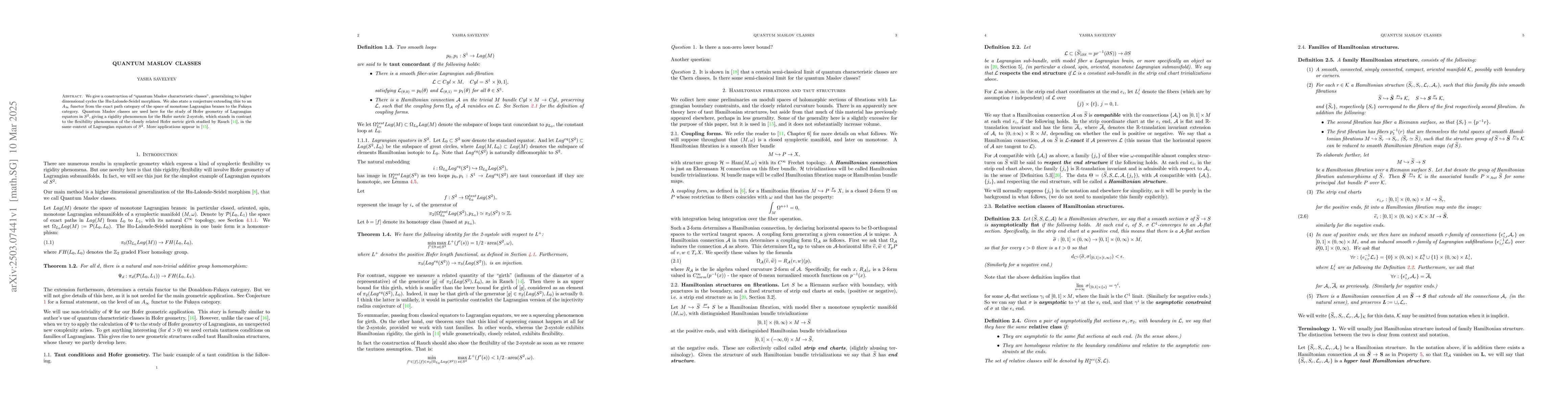 Thumbnail for Quantum Maslov classes