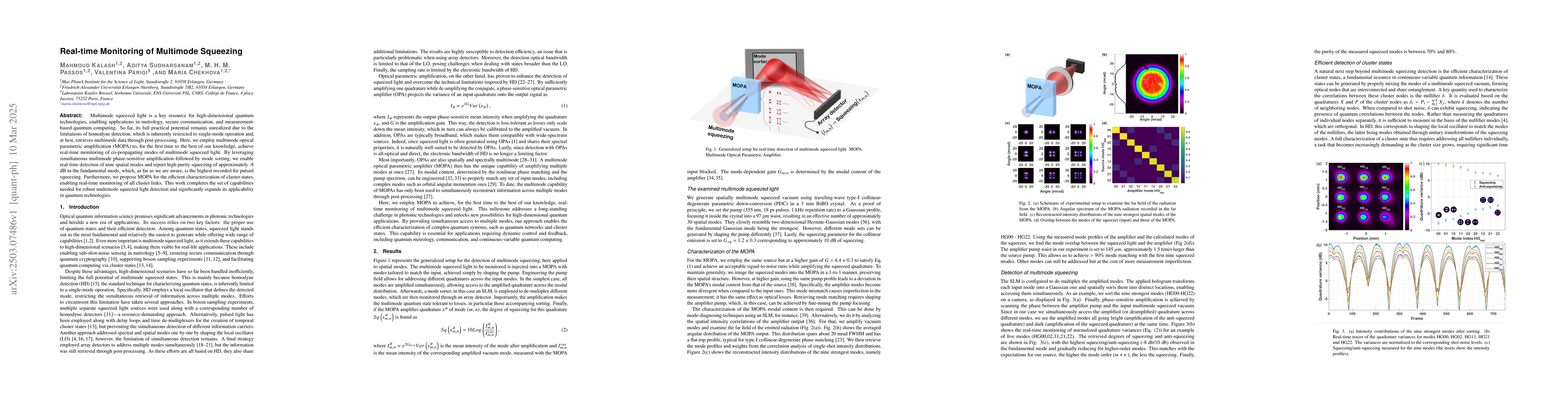 Thumbnail for Real-Time Monitoring of Multimode Squeezing