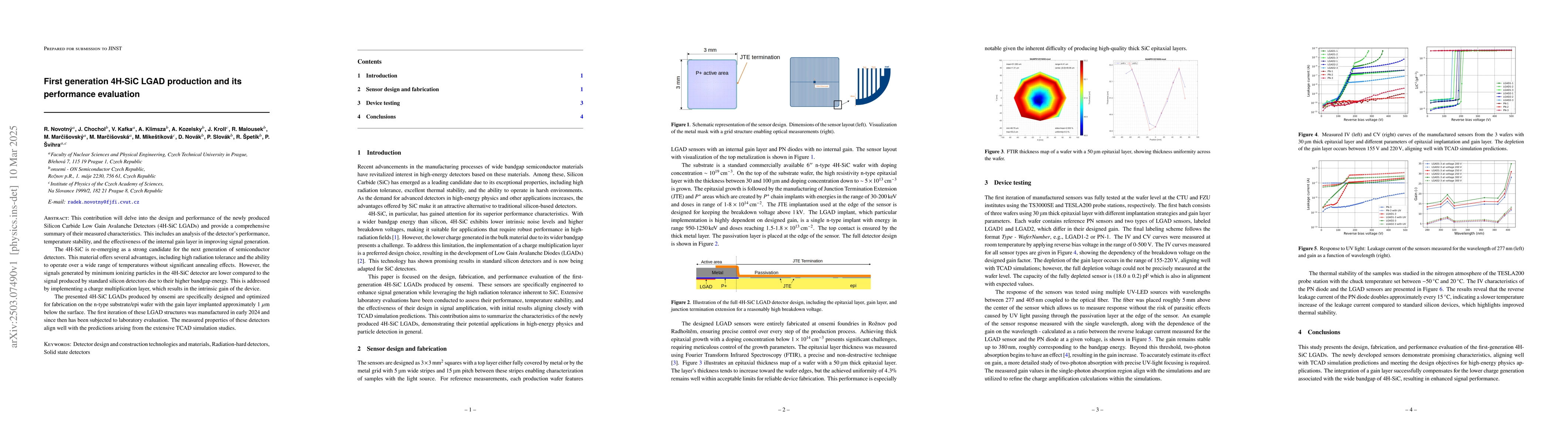 Thumbnail for First generation 4H-SiC LGAD production and its performance evaluation