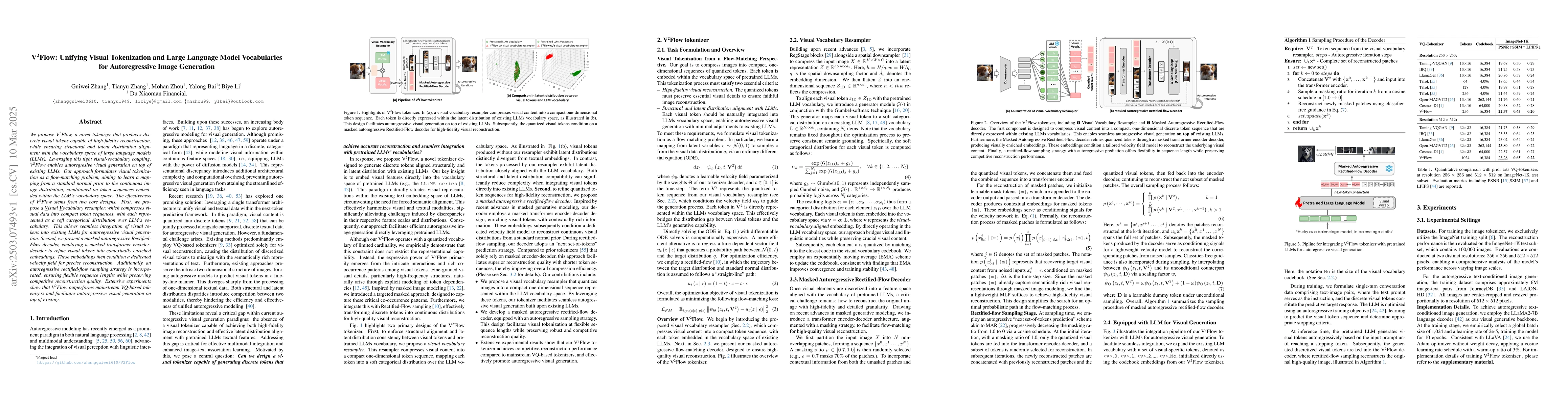 Thumbnail for V2Flow: Unifying Visual Tokenization and Large Language Model
  Vocabularies for Autoregressive Image Generation