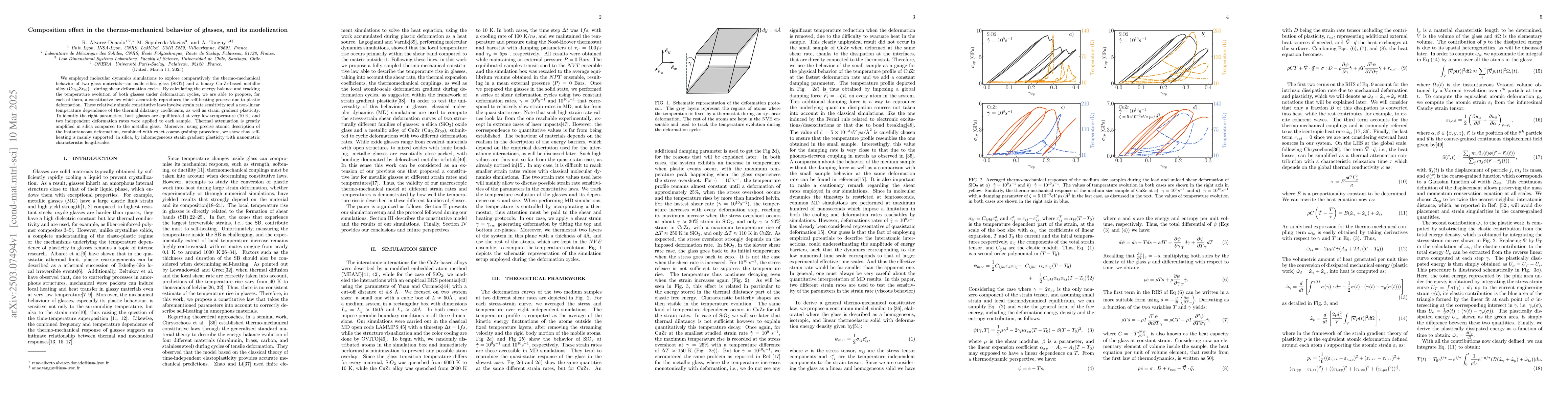 Thumbnail for Composition effect in the thermo-mechanical behavior of glasses, and its
  modelization