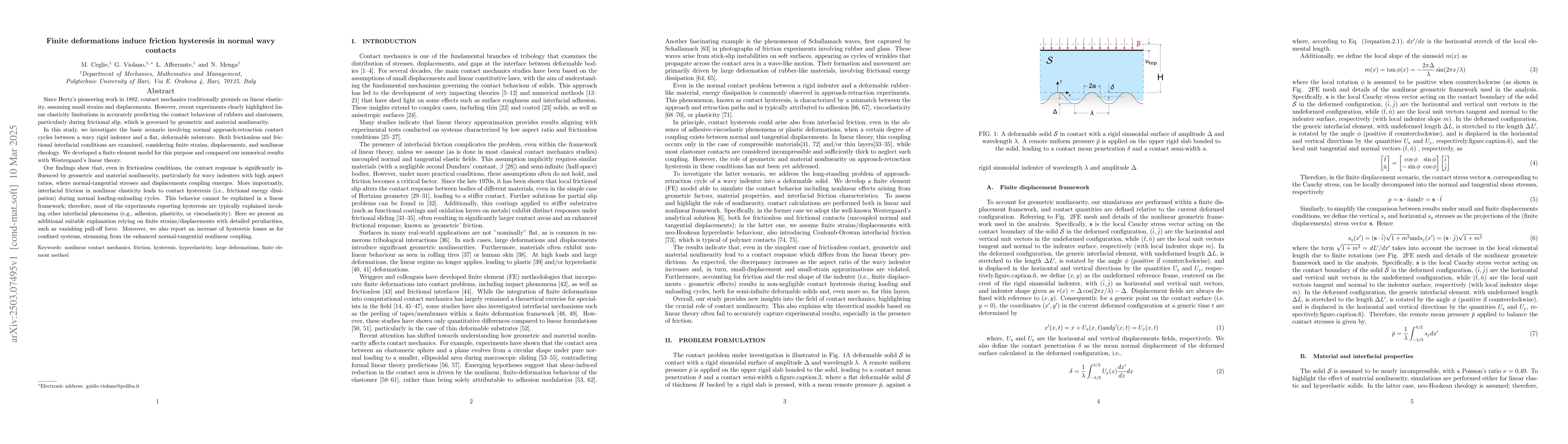 Thumbnail for Finite deformations induce friction hysteresis in normal wavy contacts