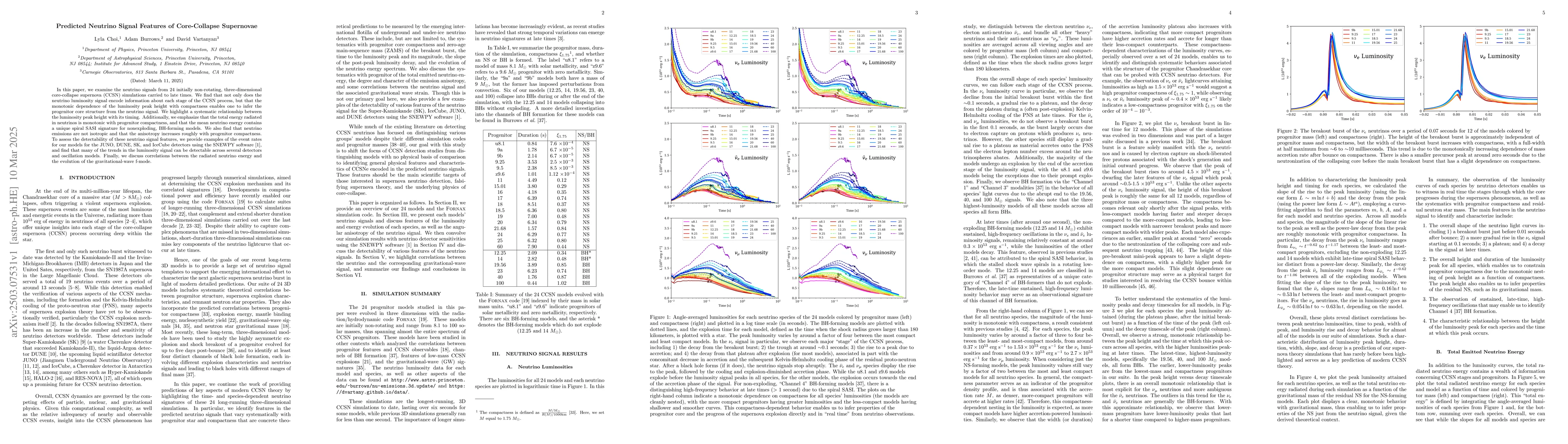 Thumbnail for Predicted Neutrino Signal Features of Core-Collapse Supernovae