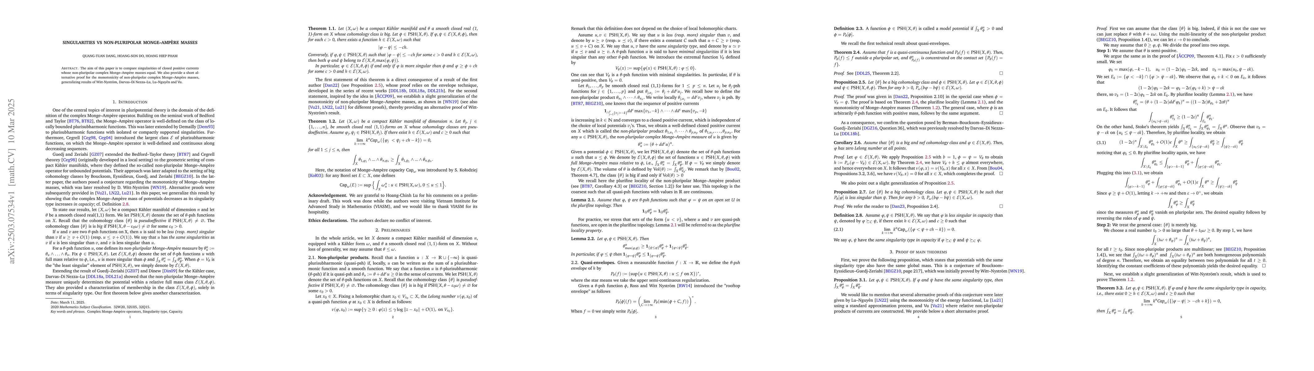 Thumbnail for Singularities vs non-pluripolar Monge--Ampère masses