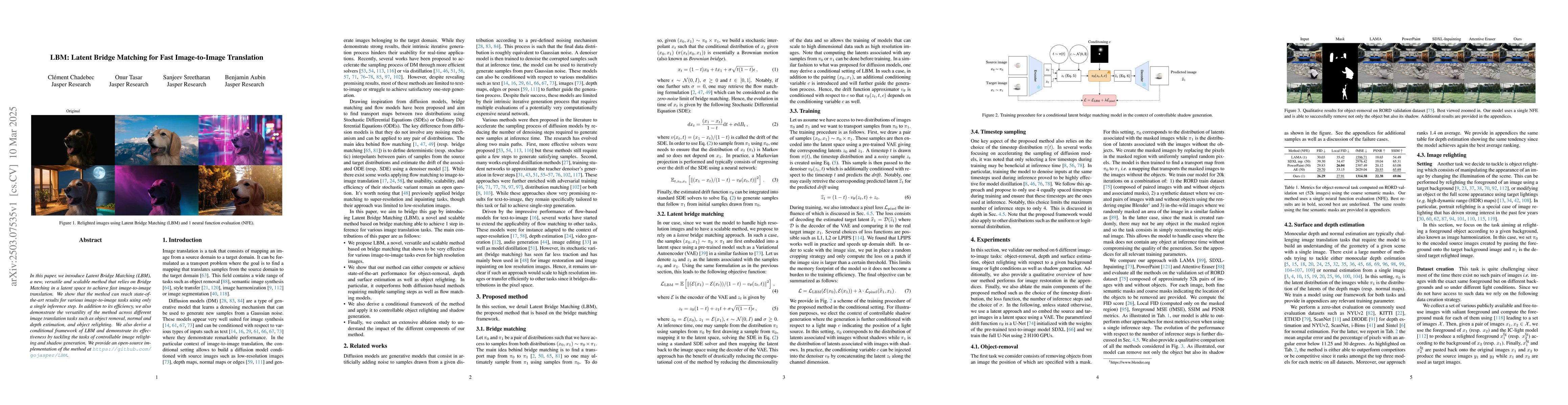 Thumbnail for LBM: Latent Bridge Matching for Fast Image-to-Image Translation