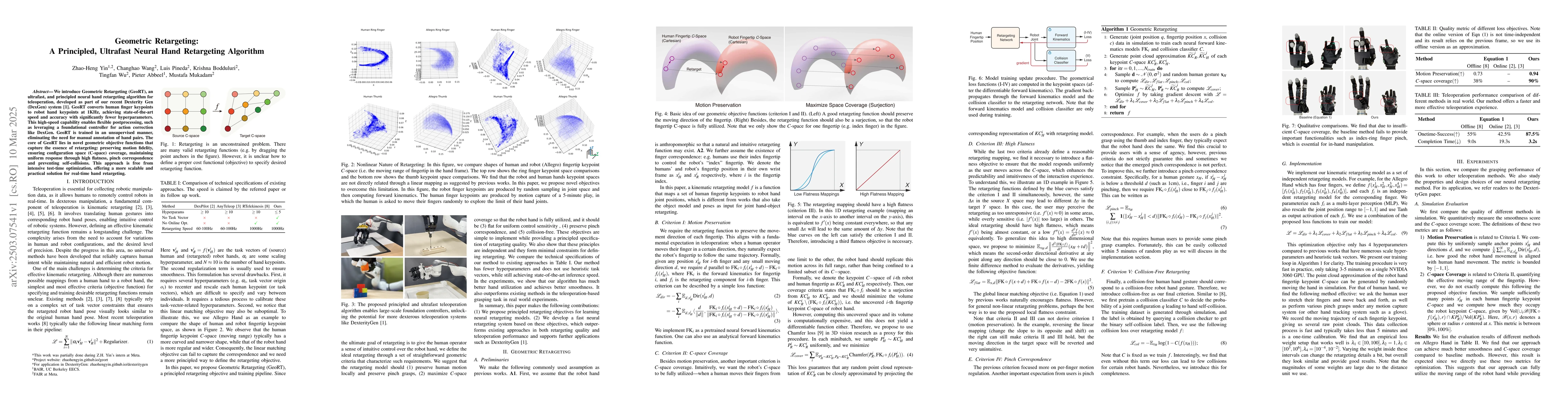 Thumbnail for Geometric Retargeting: A Principled, Ultrafast Neural Hand Retargeting
  Algorithm