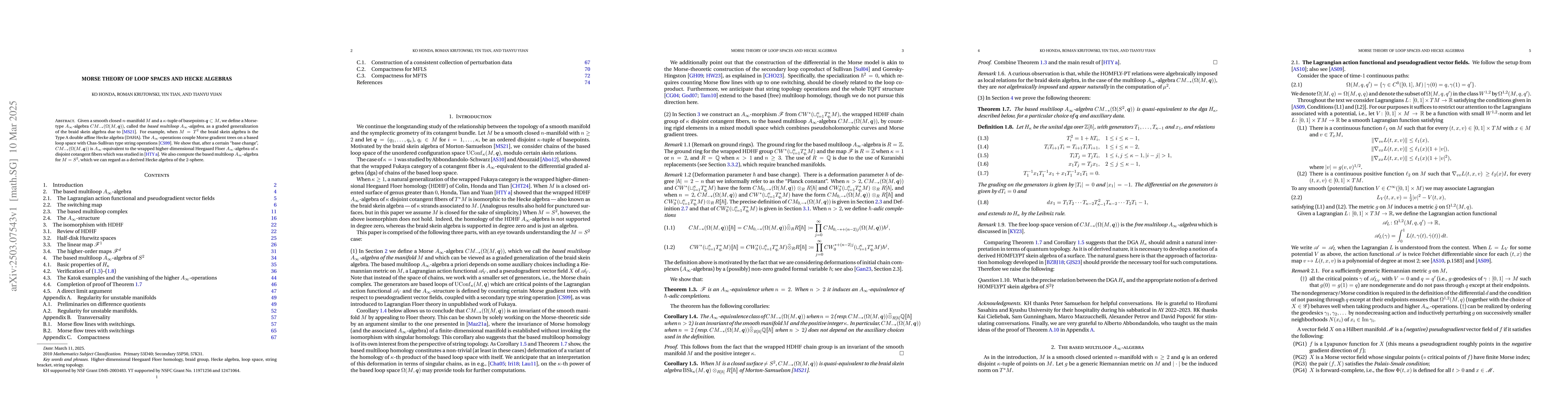 Thumbnail for Morse theory of loop spaces and Hecke algebras