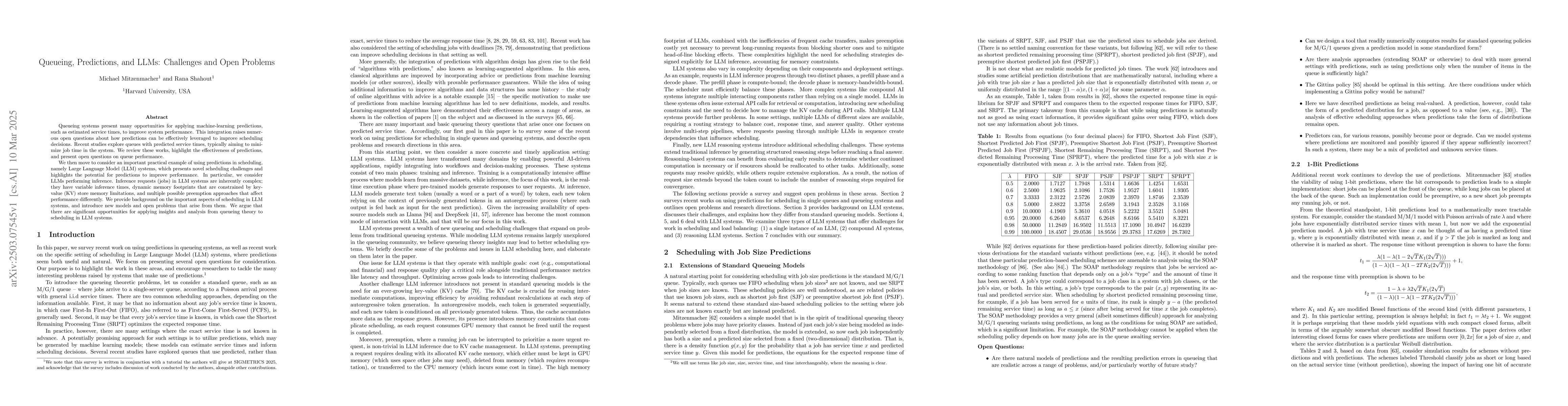 Thumbnail for Queueing, Predictions, and LLMs: Challenges and Open Problems