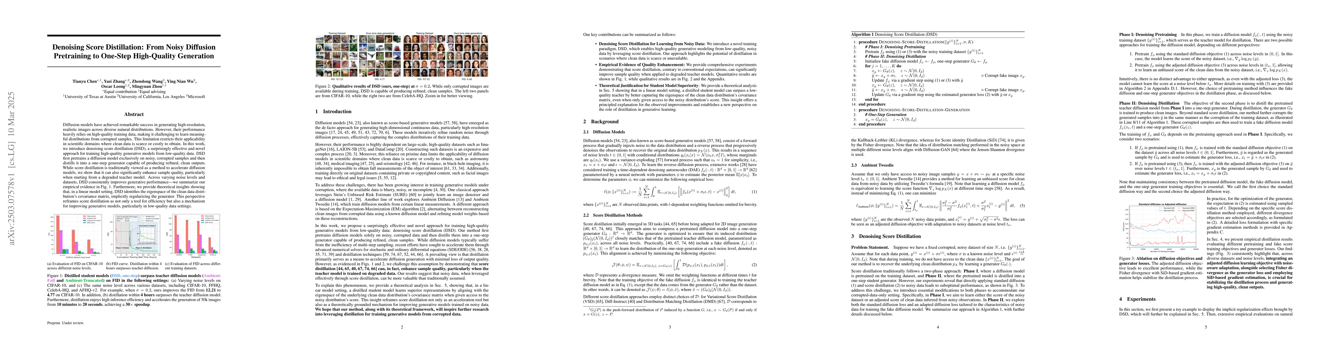 Thumbnail for Denoising Score Distillation: From Noisy Diffusion Pretraining to
  One-Step High-Quality Generation