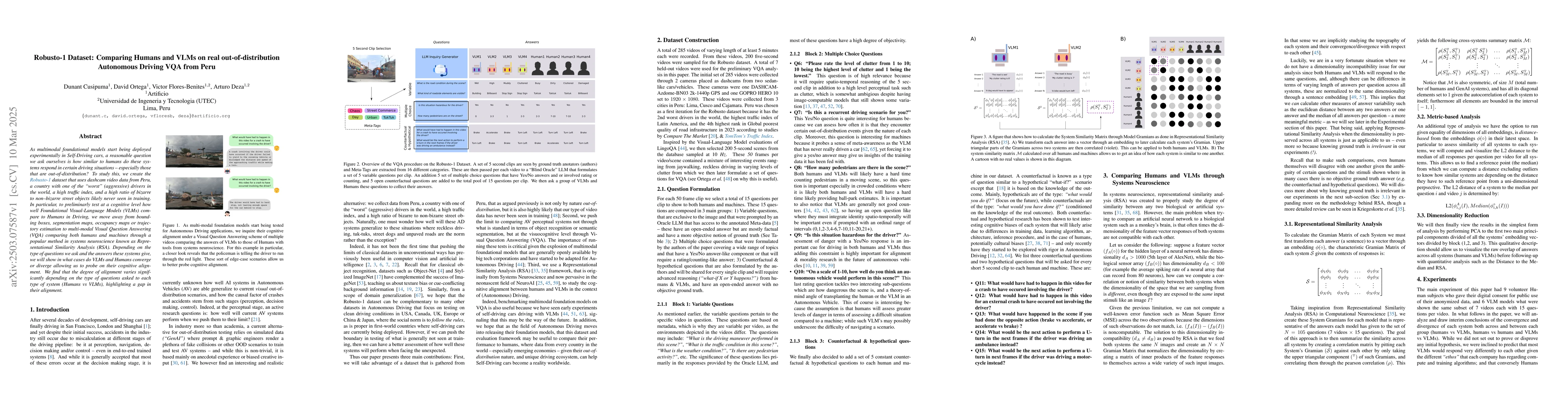 Thumbnail for Robusto-1 Dataset: Comparing Humans and VLMs on real out-of-distribution
  Autonomous Driving VQA from Peru