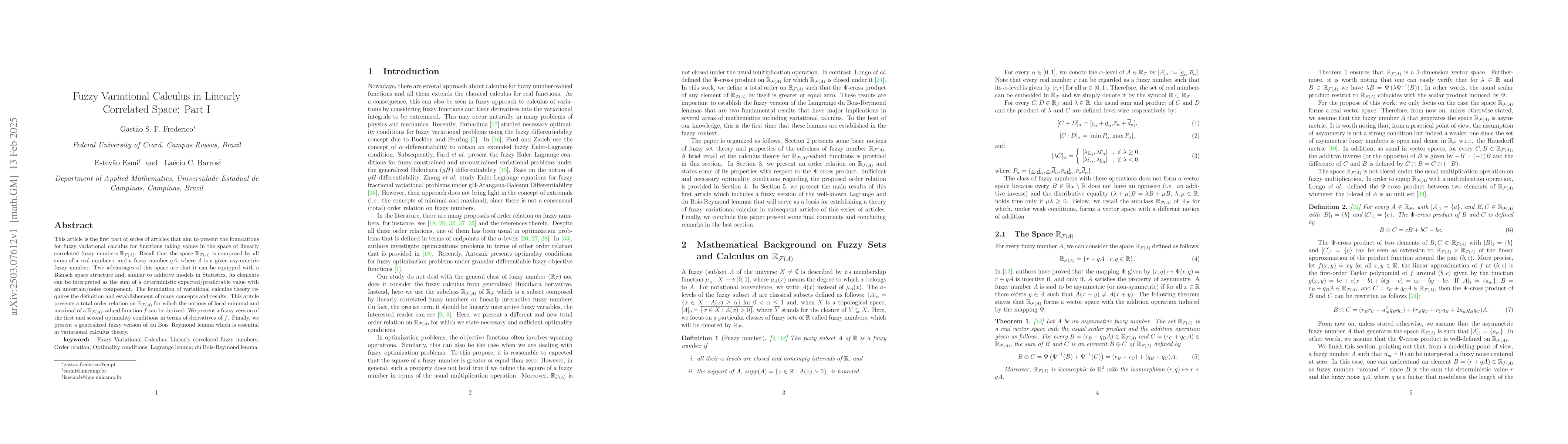 Thumbnail for Fuzzy Variational Calculus in Linearly Correlated Space: Part I