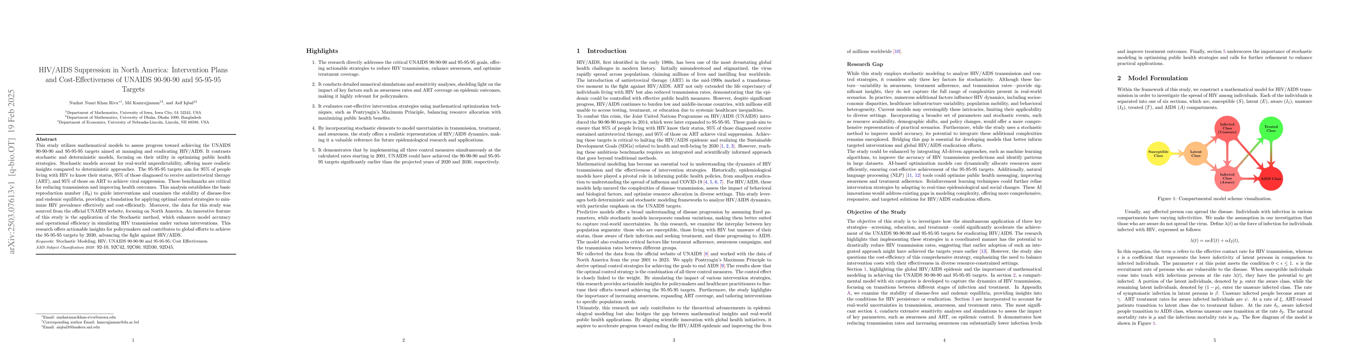 Thumbnail for HIV/AIDS Suppression in North America: Intervention Plans and
  Cost-Effectiveness of UNAIDS 90-90-90 and 95-95-95 Targets