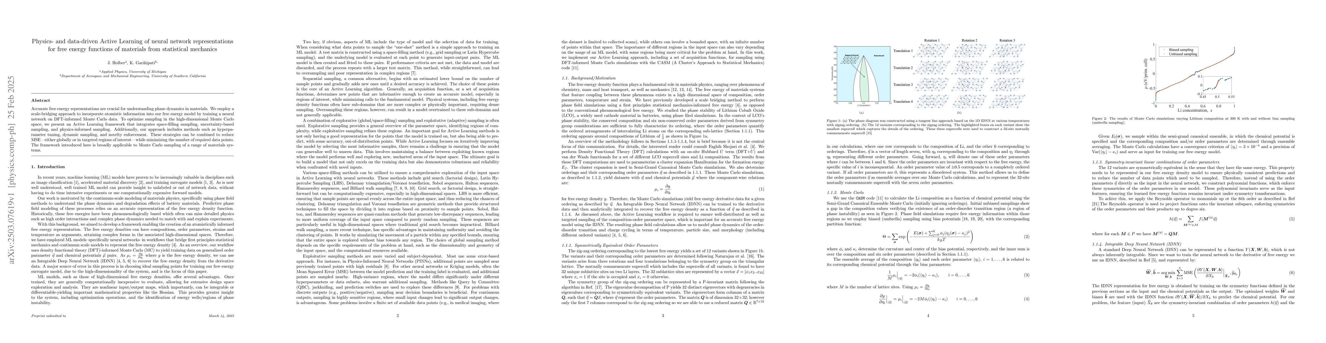 Thumbnail for Physics- and data-driven Active Learning of neural network
  representations for free energy functions of materials from statistical
  mechanics