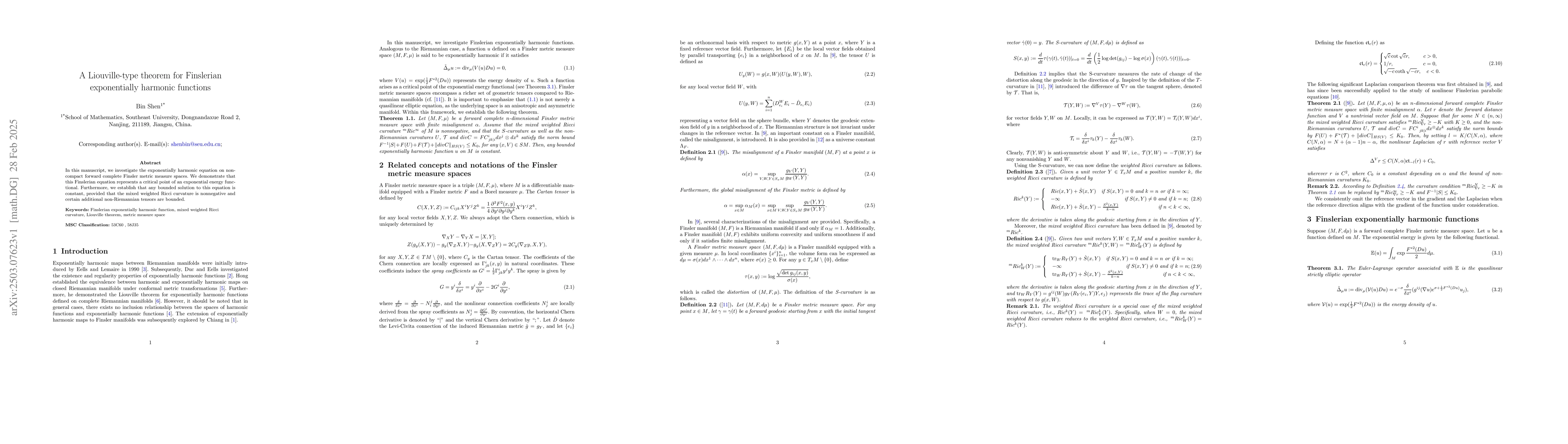 Thumbnail for A Liouville-type theorem for Finslerian exponentially harmonic functions