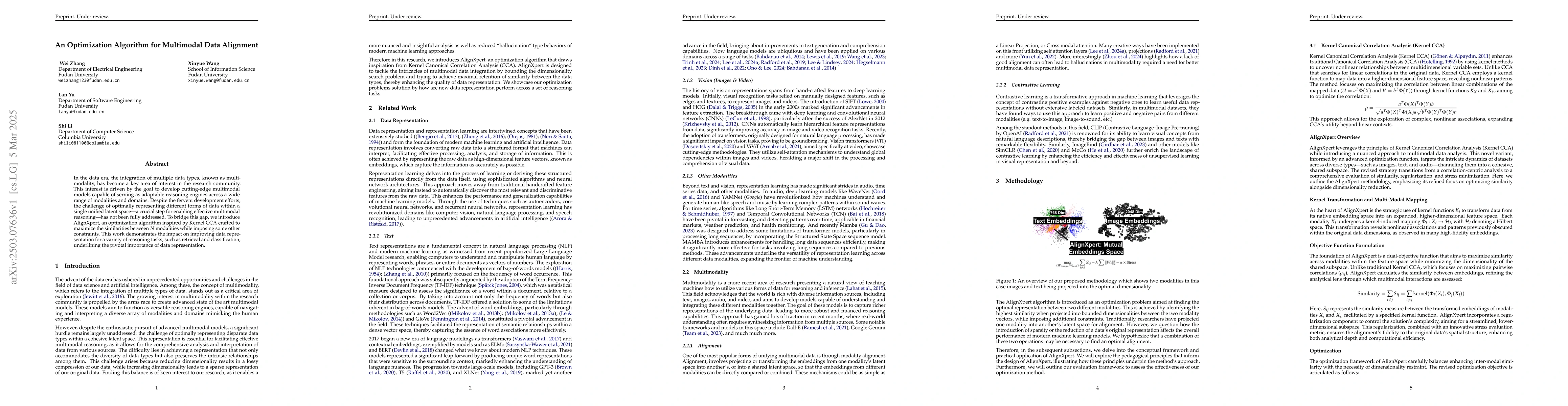 Thumbnail for An Optimization Algorithm for Multimodal Data Alignment