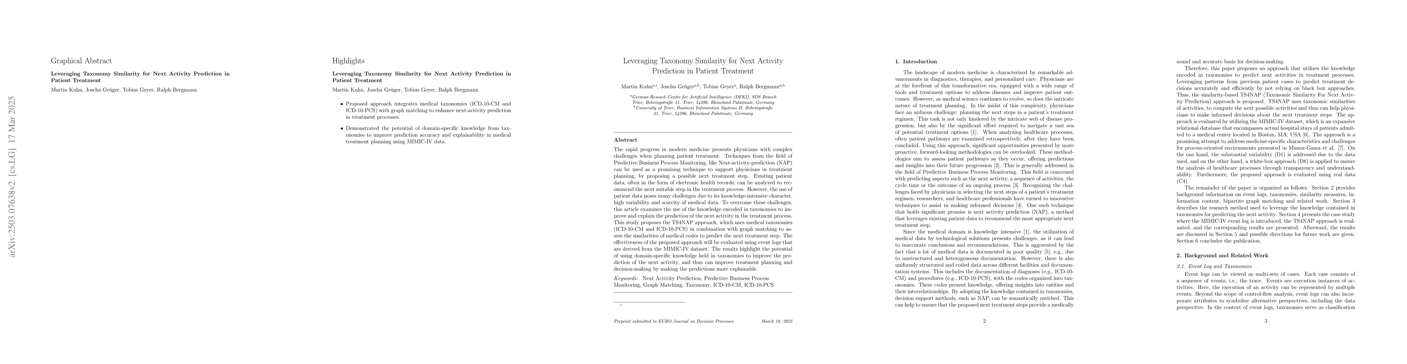 Thumbnail for Leveraging Taxonomy Similarity for Next Activity Prediction in Patient
  Treatment