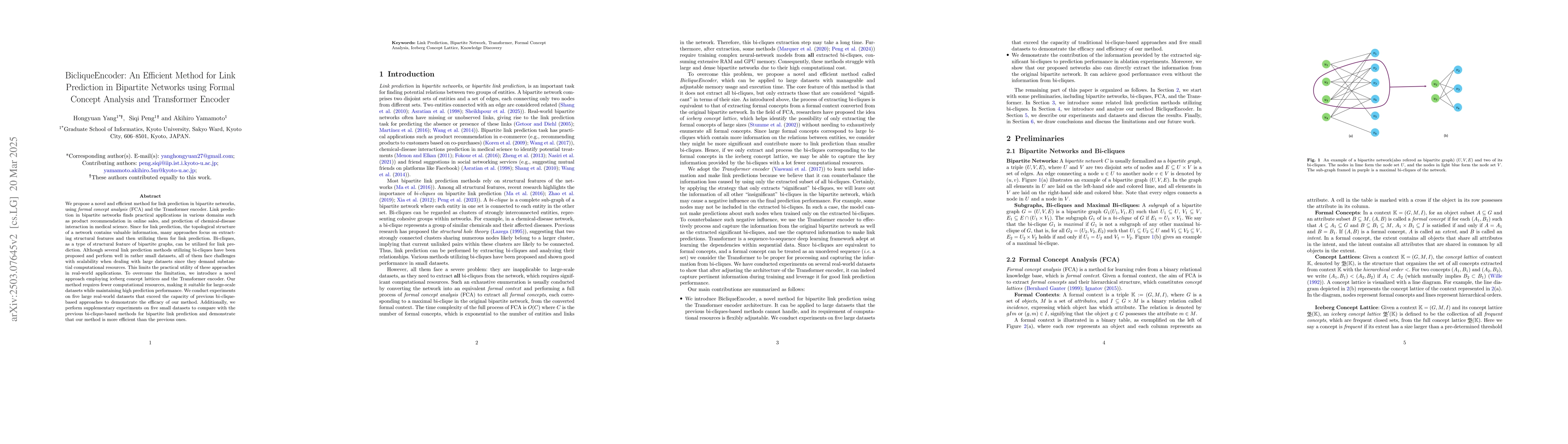 Thumbnail for BicliqueEncoder: An Efficient Method for Link Prediction in Bipartite
  Networks using Formal Concept Analysis and Transformer Encoder