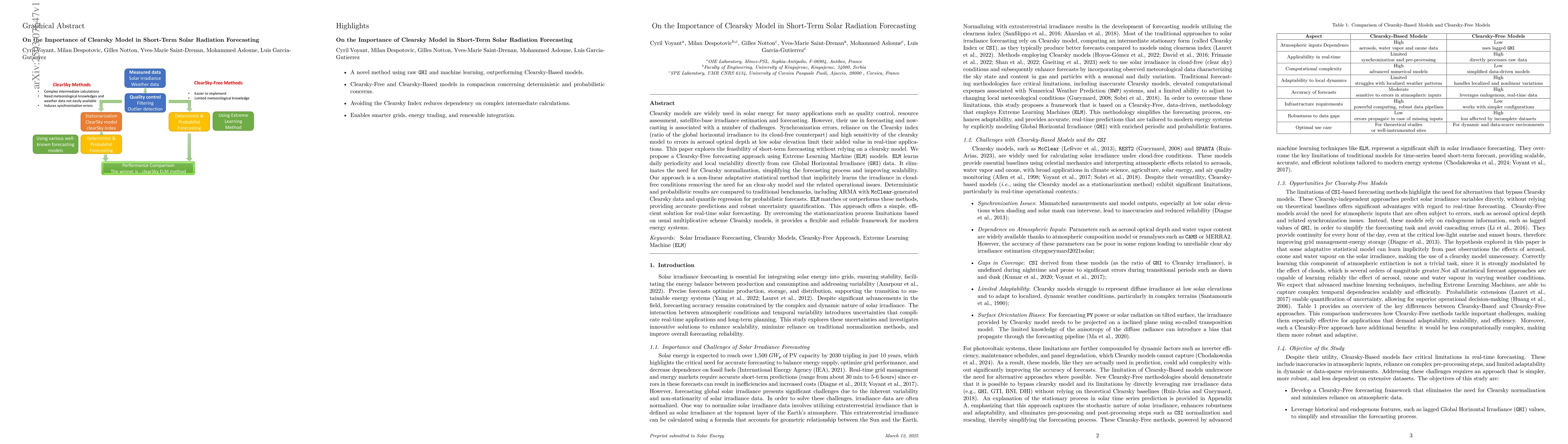 Thumbnail for On the Importance of Clearsky Model in Short-Term Solar Radiation
  Forecasting