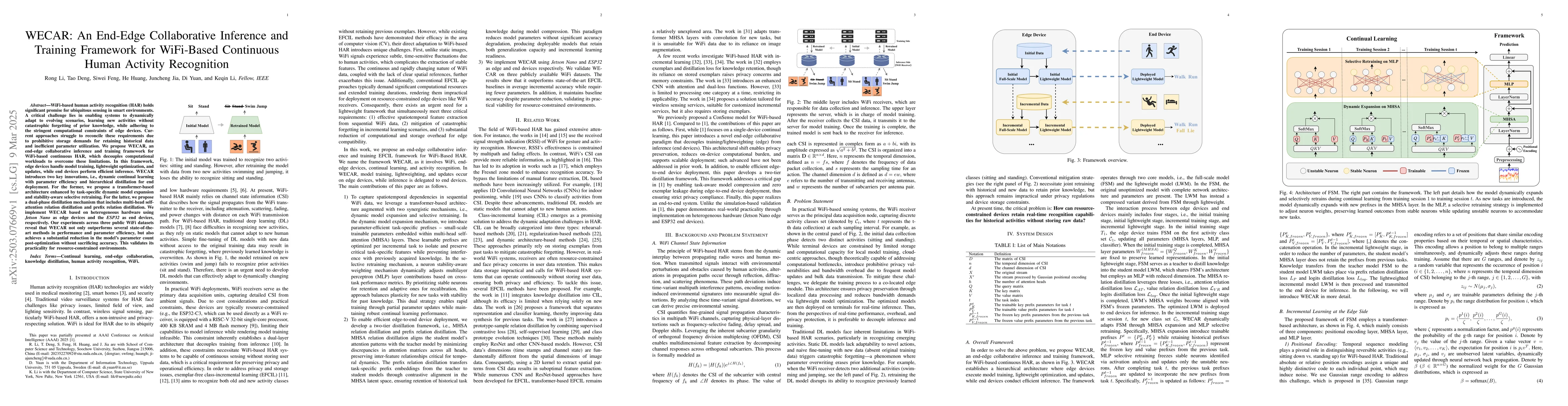 Thumbnail for WECAR: An End-Edge Collaborative Inference and Training Framework for
  WiFi-Based Continuous Human Activity Recognition