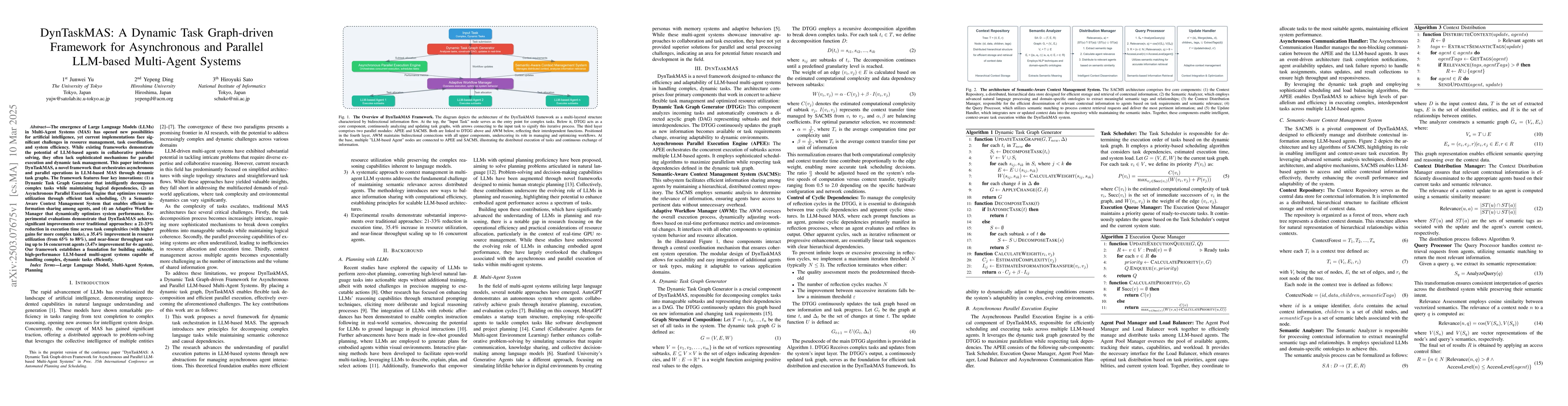Thumbnail for DynTaskMAS: A Dynamic Task Graph-driven Framework for Asynchronous and
  Parallel LLM-based Multi-Agent Systems