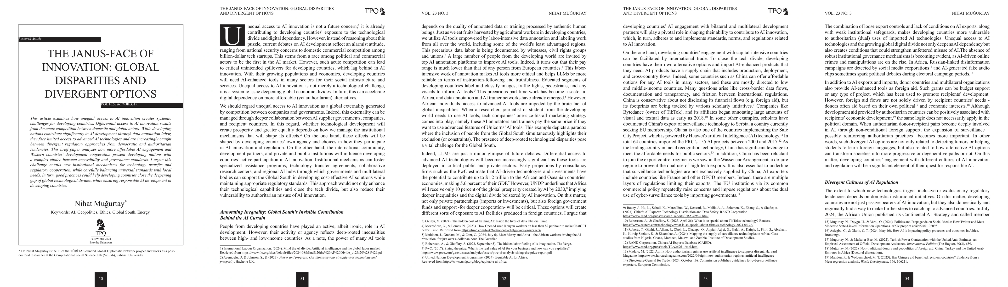 Thumbnail for The Janus Face of Innovation: Global Disparities and Divergent Options