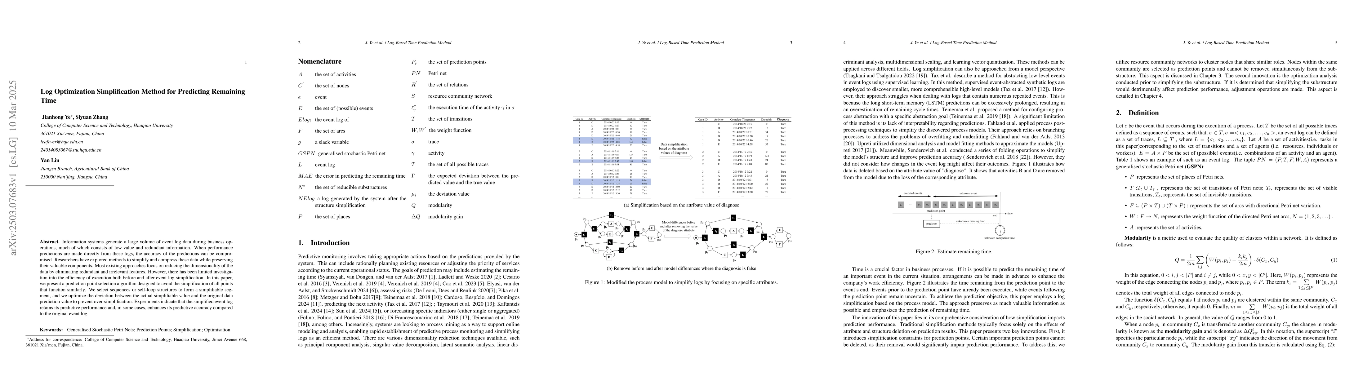 Thumbnail for Log Optimization Simplification Method for Predicting Remaining Time