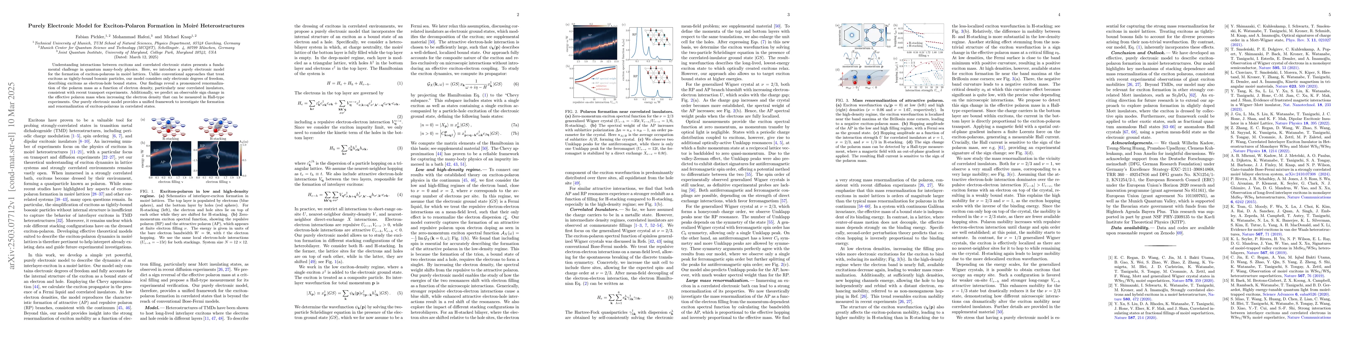 Thumbnail for Purely Electronic Model for Exciton-Polaron Formation in Moiré
  Heterostructures