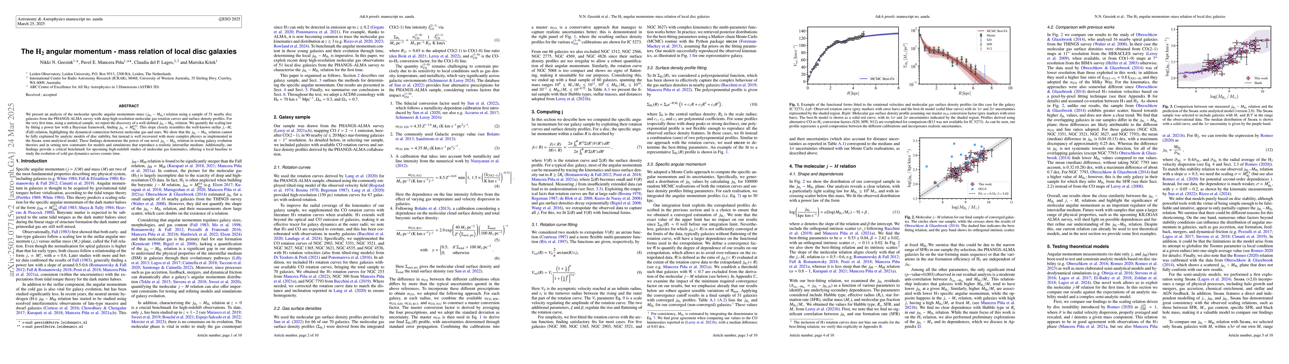 Thumbnail for The $H_2$ angular momentum -- mass relation of local disc galaxies