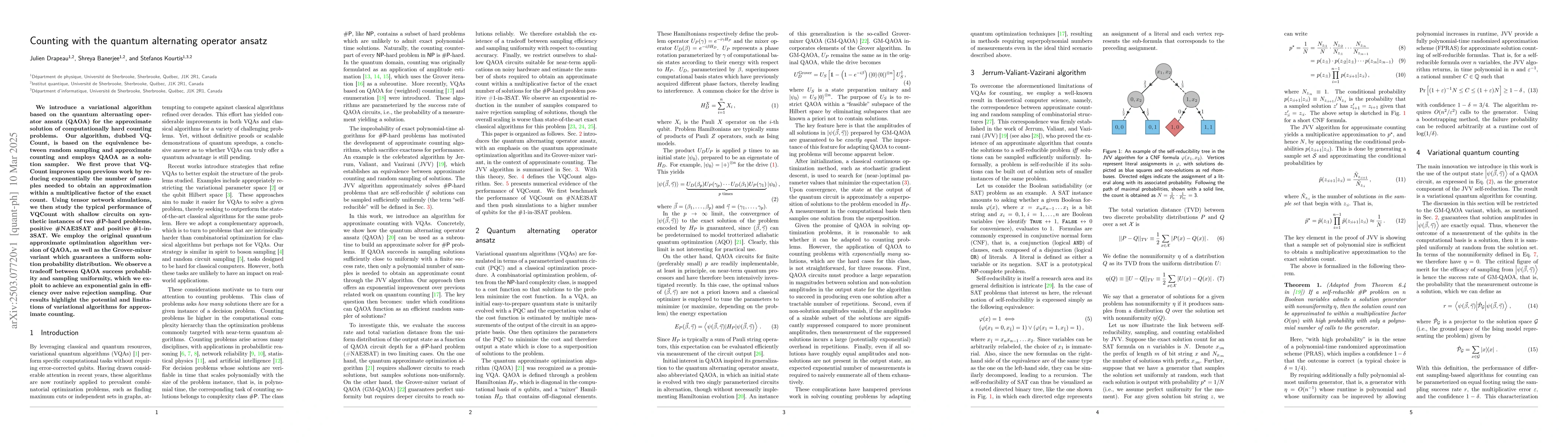 Thumbnail for Counting with the quantum alternating operator ansatz