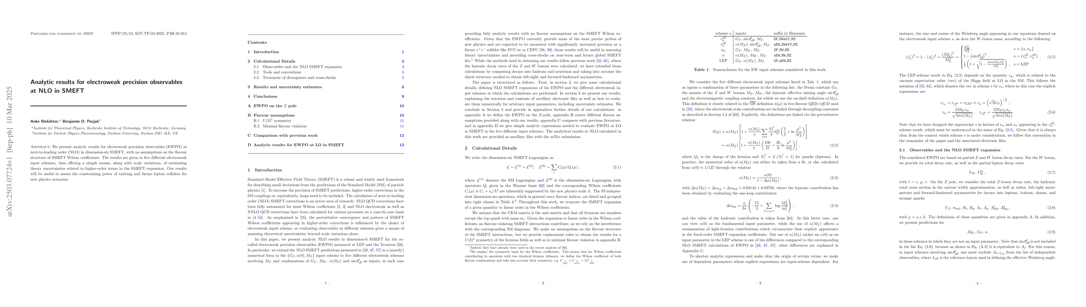 Thumbnail for Analytic results for electroweak precision observables at NLO in SMEFT