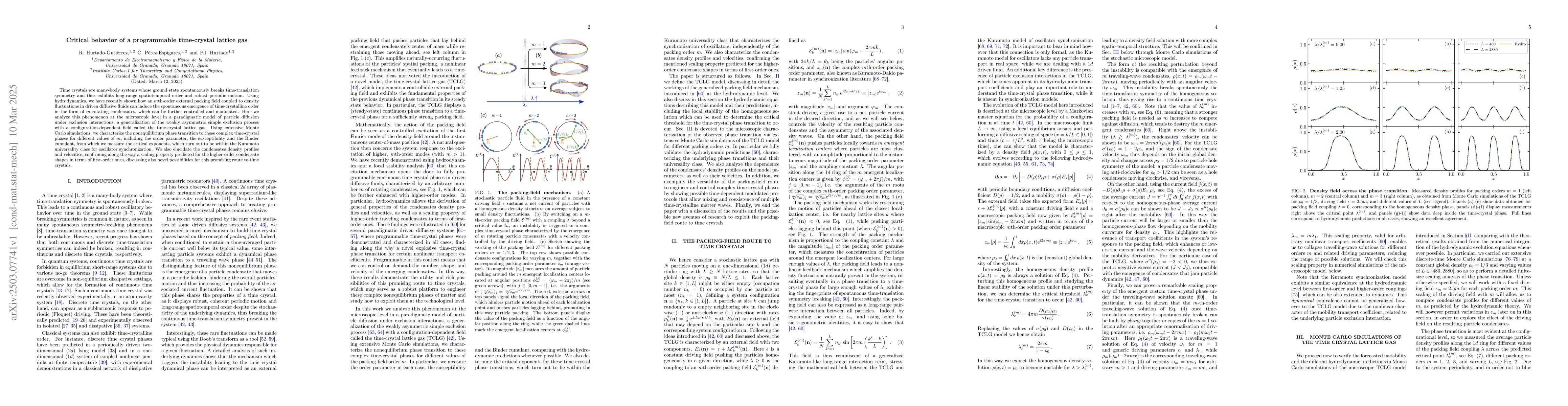Thumbnail for Critical behavior of a programmable time-crystal lattice gas
