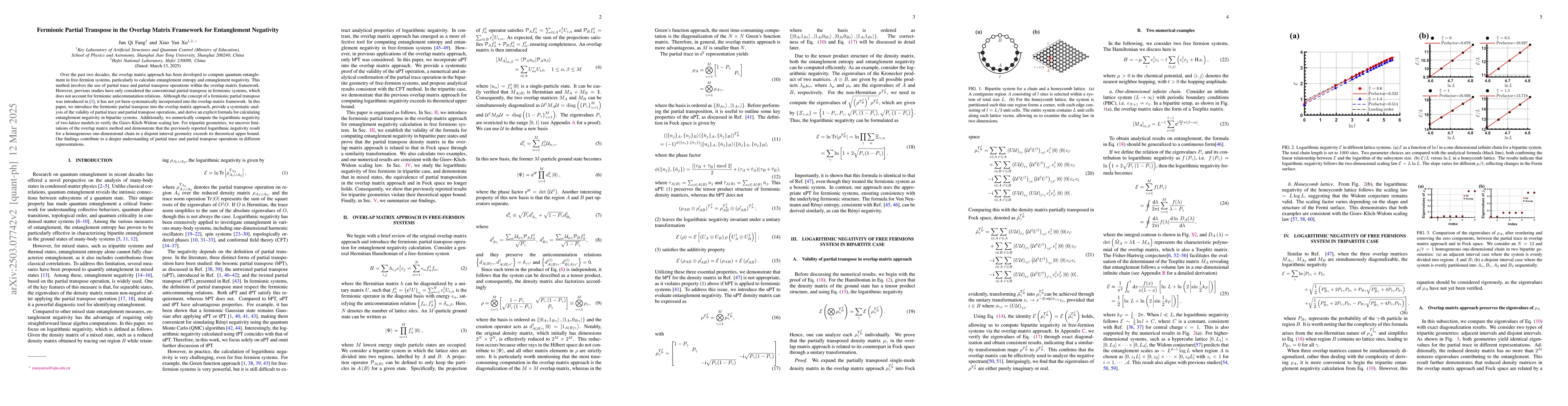 Thumbnail for Fermionic Partial Transpose in the Overlap Matrix Framework for
  Entanglement Negativity