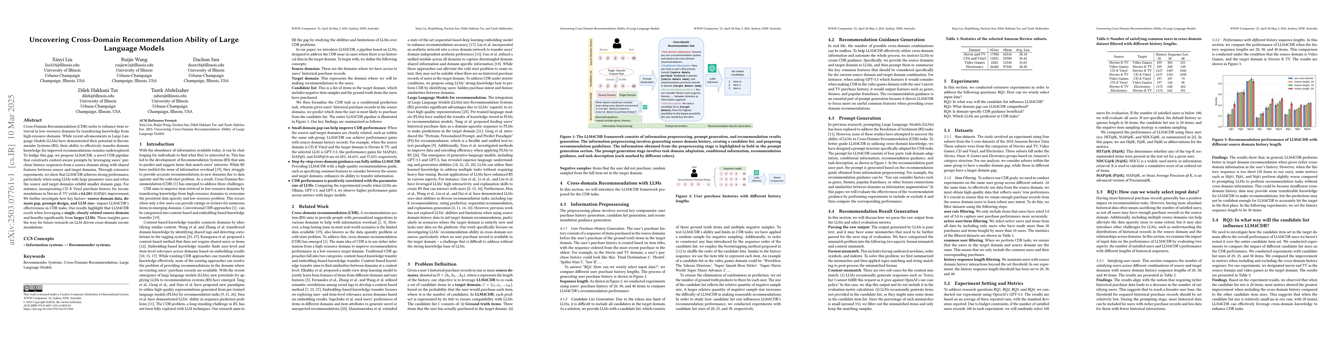 Thumbnail for Uncovering Cross-Domain Recommendation Ability of Large Language Models