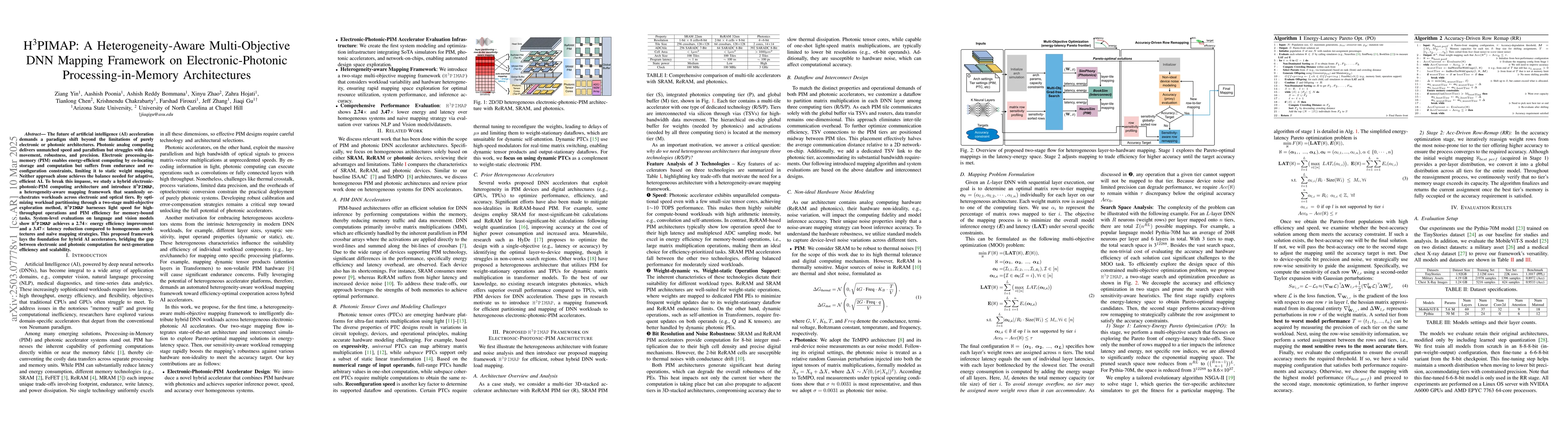 Thumbnail for H3PIMAP: A Heterogeneity-Aware Multi-Objective DNN Mapping Framework on
  Electronic-Photonic Processing-in-Memory Architectures