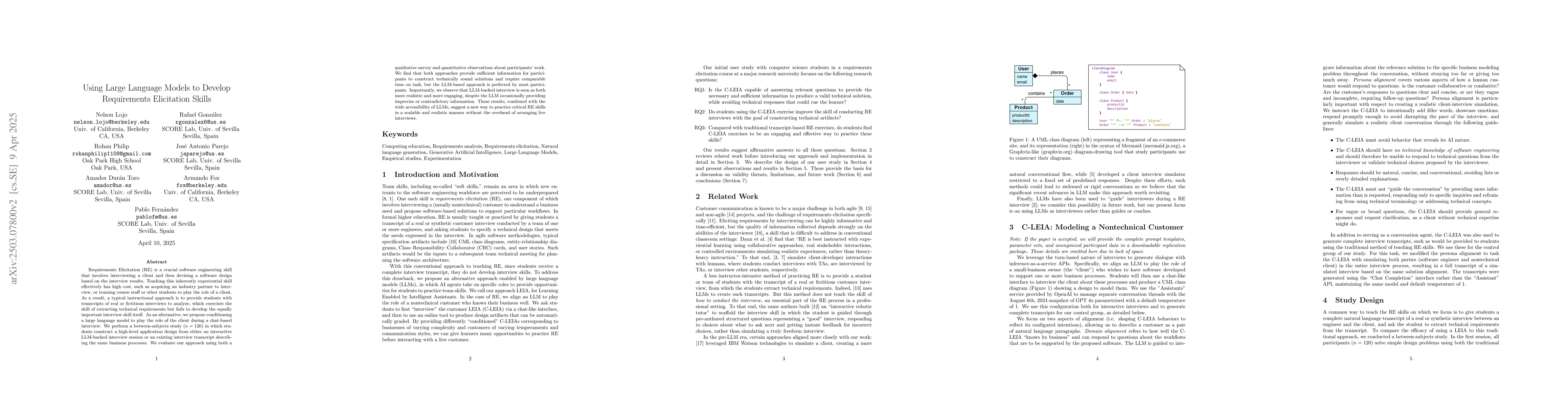Thumbnail for Using Large Language Models to Develop Requirements Elicitation Skills
