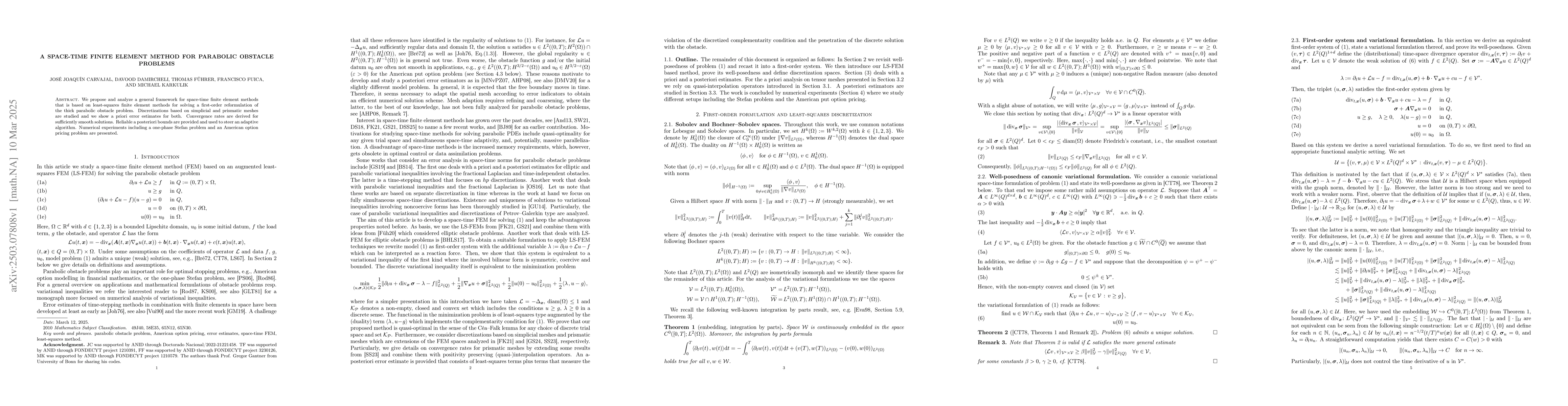 Thumbnail for A space-time finite element method for parabolic obstacle problems