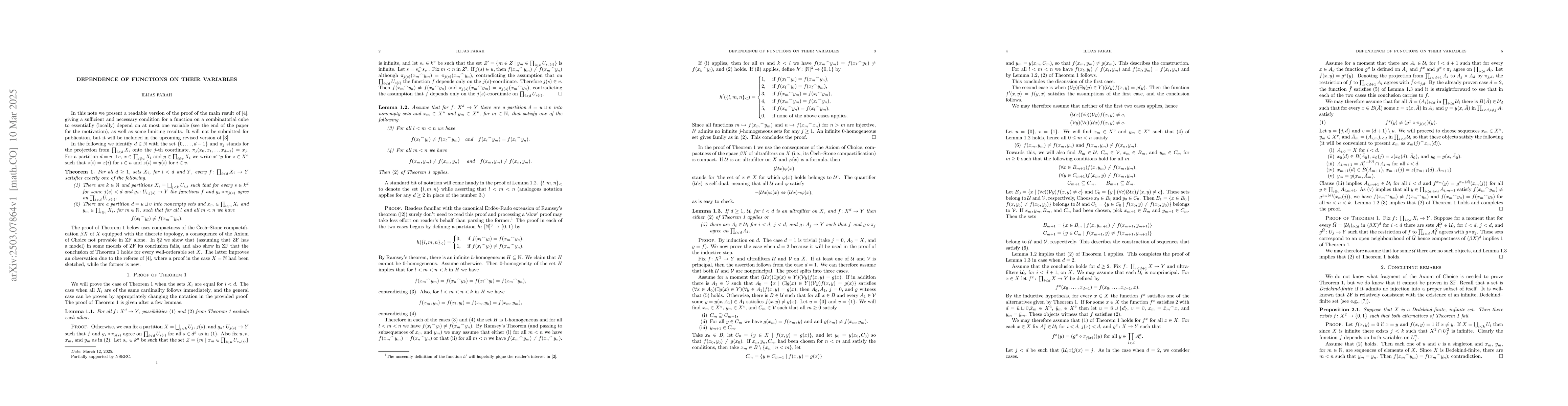 Thumbnail for Dependence of functions on their variables