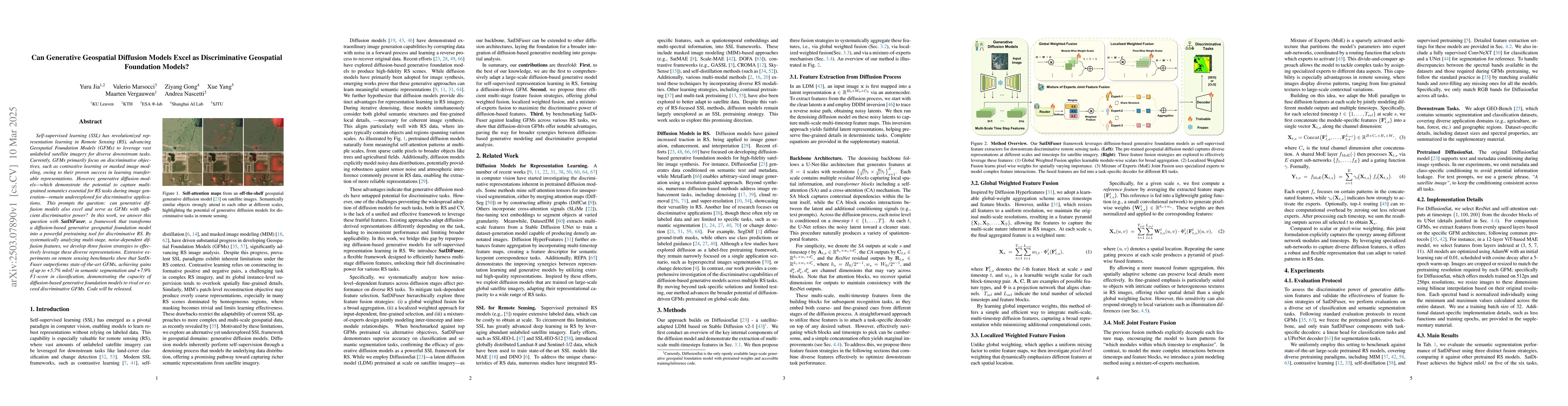 Thumbnail for Can Generative Geospatial Diffusion Models Excel as Discriminative
  Geospatial Foundation Models?