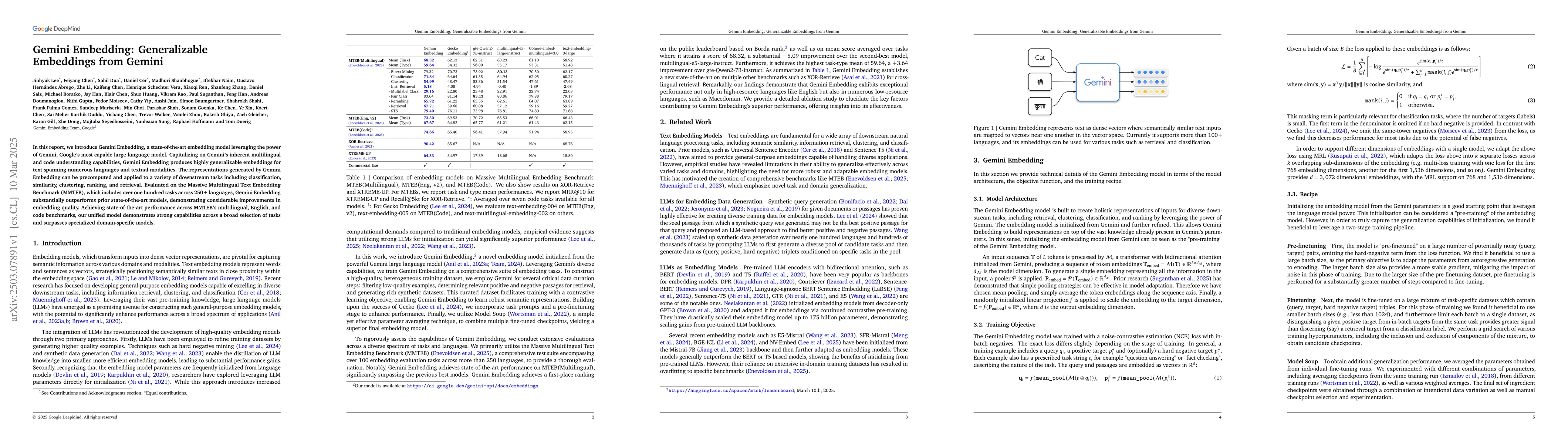 Thumbnail for Gemini Embedding: Generalizable Embeddings from Gemini
