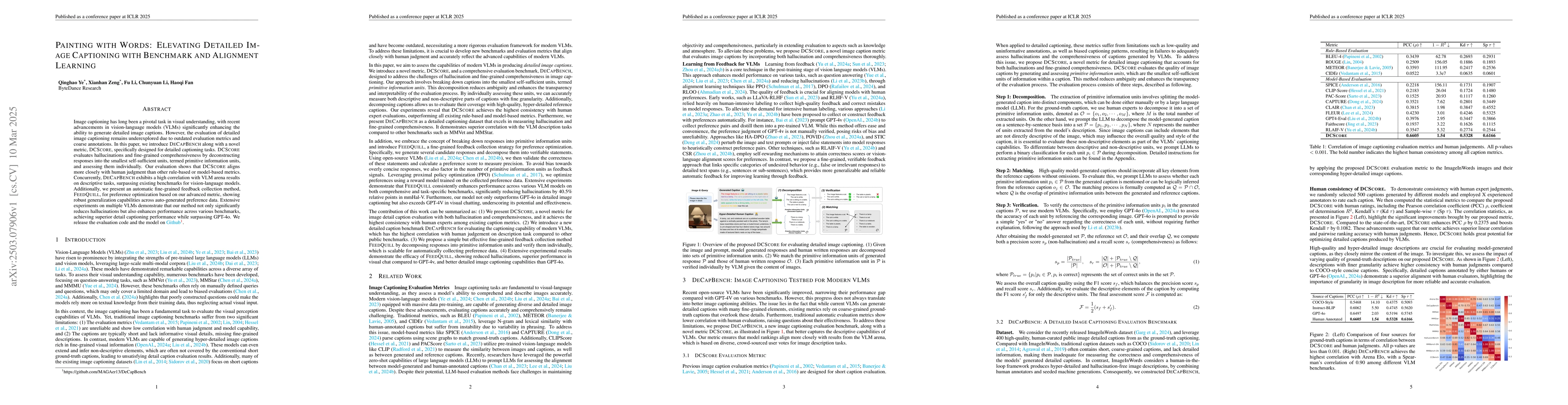 Thumbnail for Painting with Words: Elevating Detailed Image Captioning with Benchmark
  and Alignment Learning