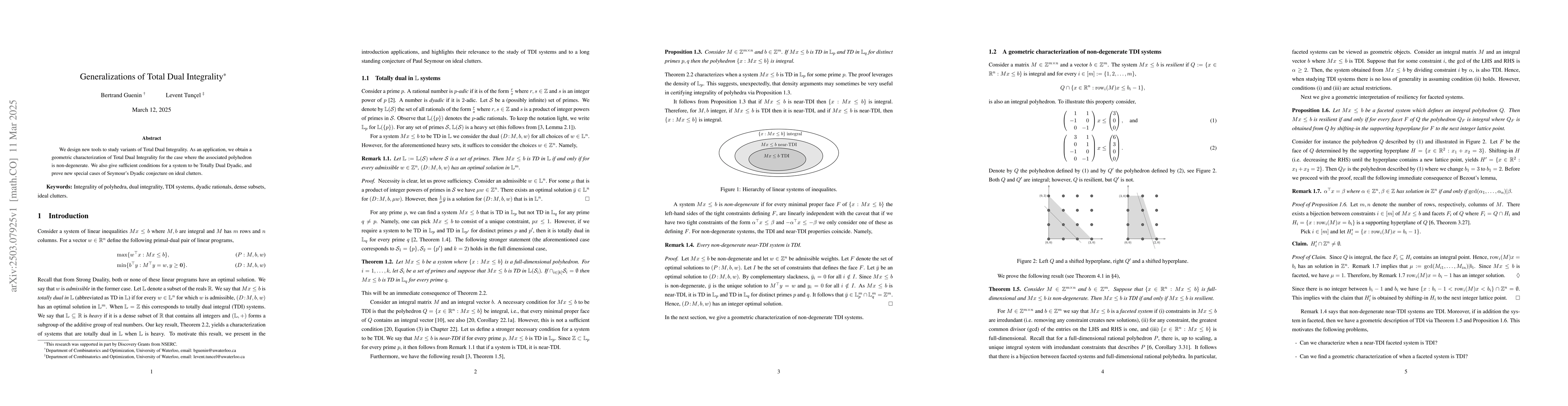 Thumbnail for Generalizations of Total Dual Integrality