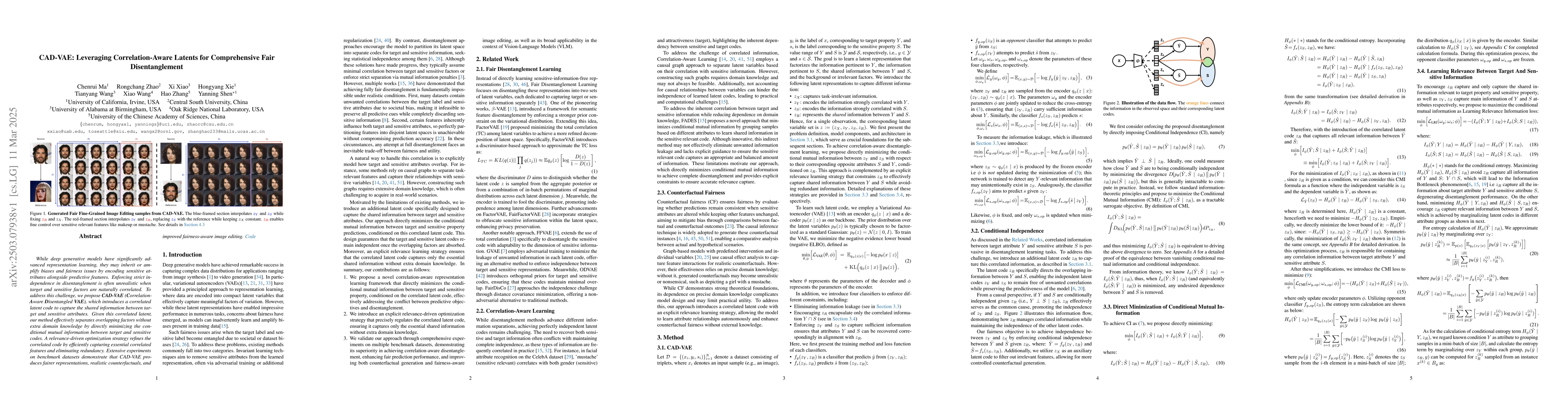 Thumbnail for CAD-VAE: Leveraging Correlation-Aware Latents for Comprehensive Fair
  Disentanglement